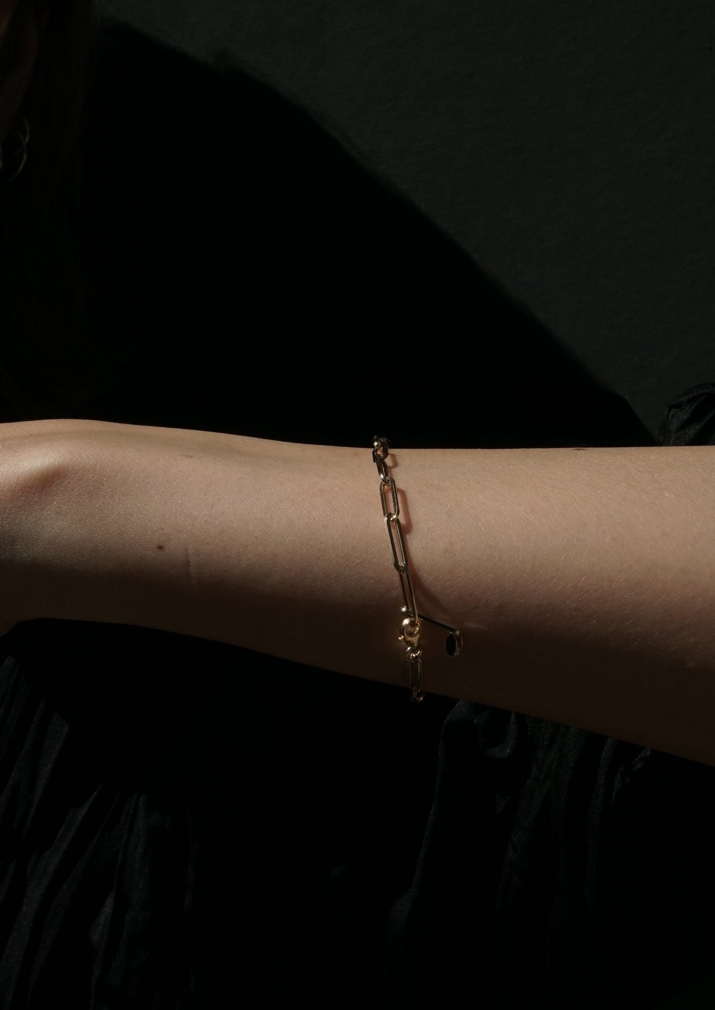 14k Gold Paperclip Bracelet