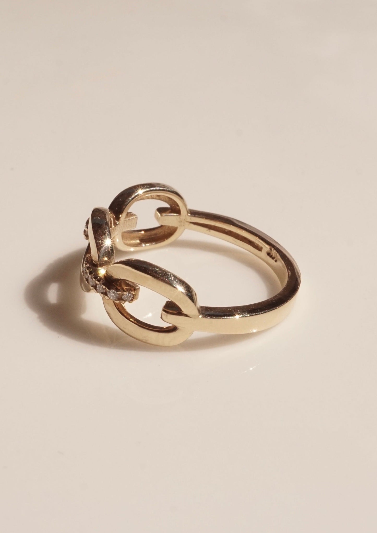 14k Gold Vintage Style Chain Ring
