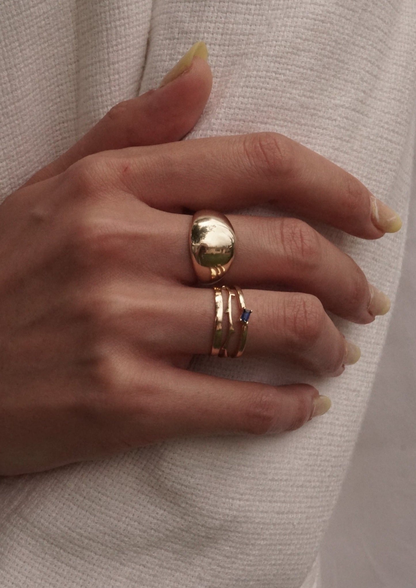 14k Gold Baguette Sapphire Ring