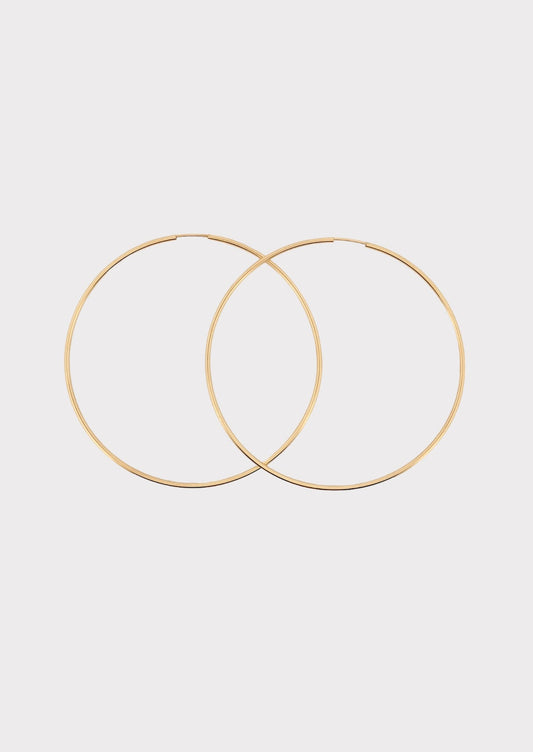 14k Gold Large Thin Loop Hoops